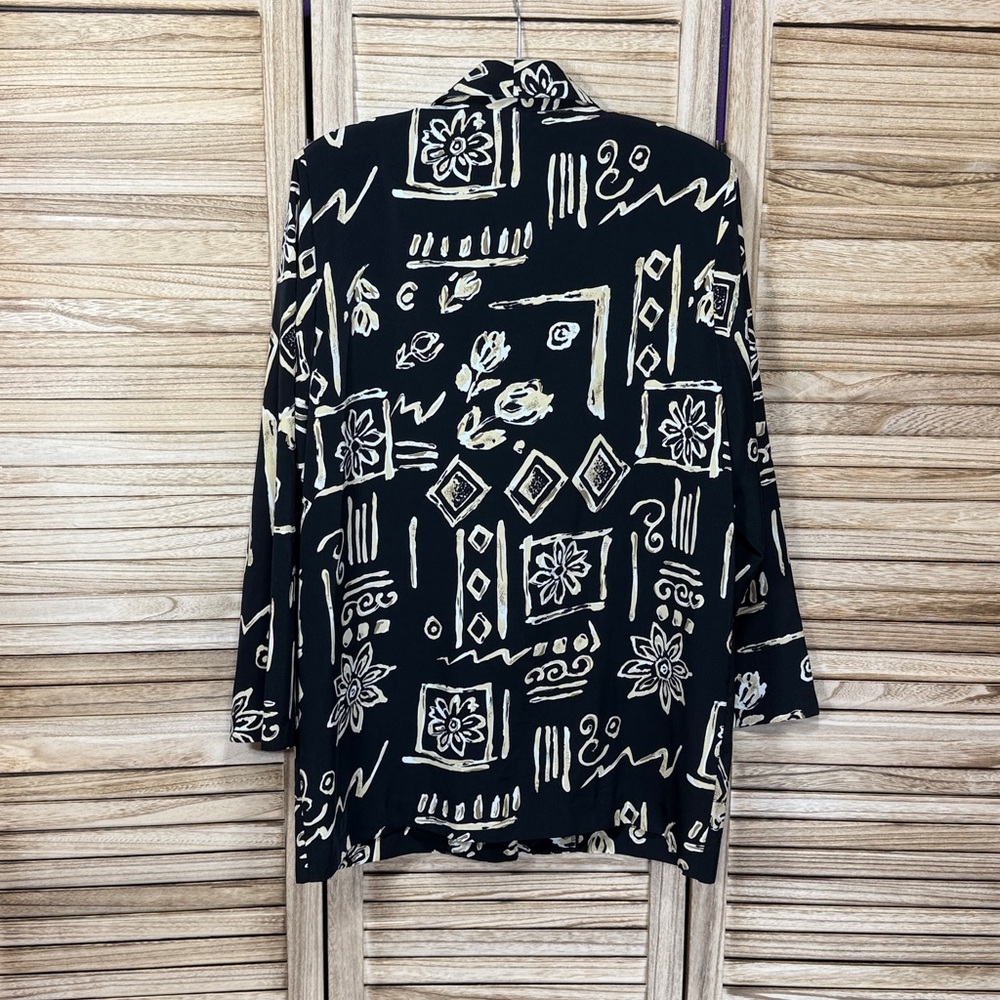 Ship'n Shore Black and Cream Abstract Patterned Blazer Size M - Picture 8 of 8